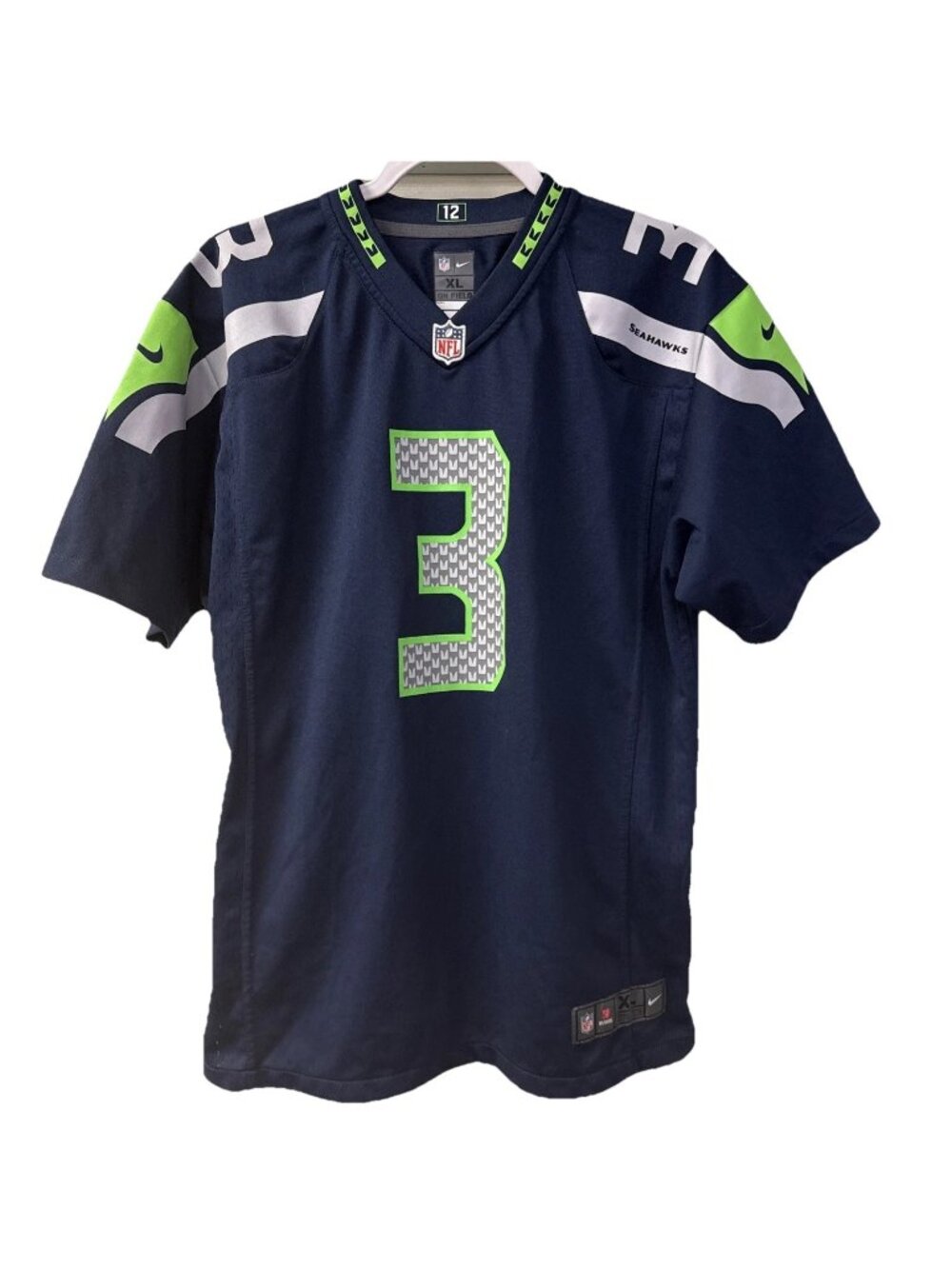 RUSSELL WILSON Seattle SEAHAWKS Football NIKE Blue Youth XL Jersey NFL